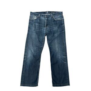 7 For All Mankind Men’s Slimmy Slim Straight Distressed Jeans 33 x 25” (Hemmed)